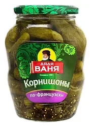 Огурцы ДЯДЯ ВАНЯ корнишоны по-французски ст/б 680г