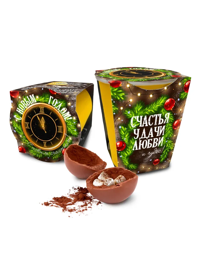 Шоколадный шар с маршмеллоу Prod.Art Новогодние куранты, 35 г