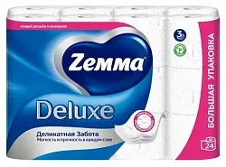 Туалетная бумага ЗЕММА Делюкс Деликатная забота 3сл 8рул