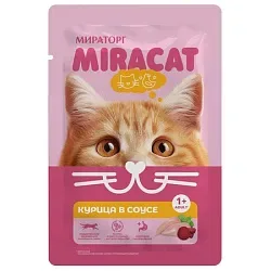 Корм для кошек МИРАТОРГ Миракет с курицей в соусе 75г