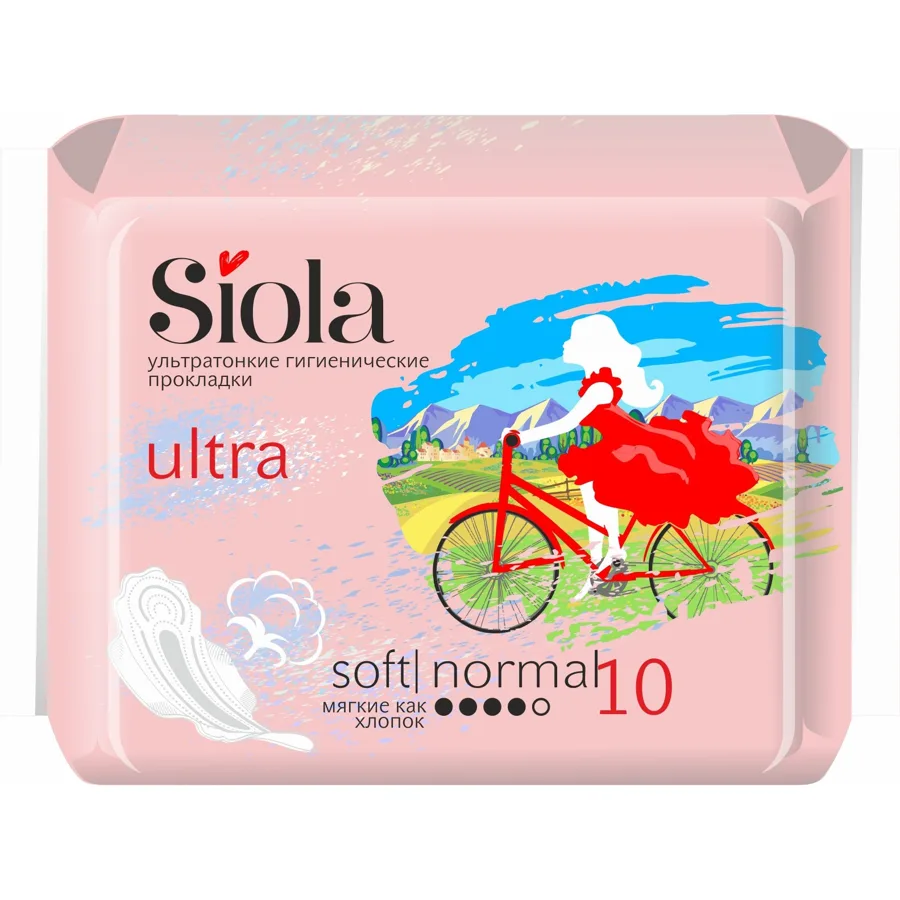 Прокладки гигиенические Siola Ultra Soft, normal 4 капли из 5, 10шт