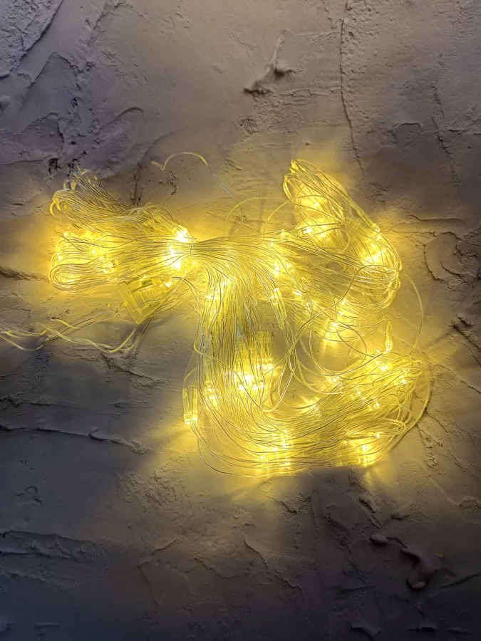 Гирлянда электрическая Сетка, 1.5x1.5 м, 120 LED-ламп, 8 режимов, желтый свет