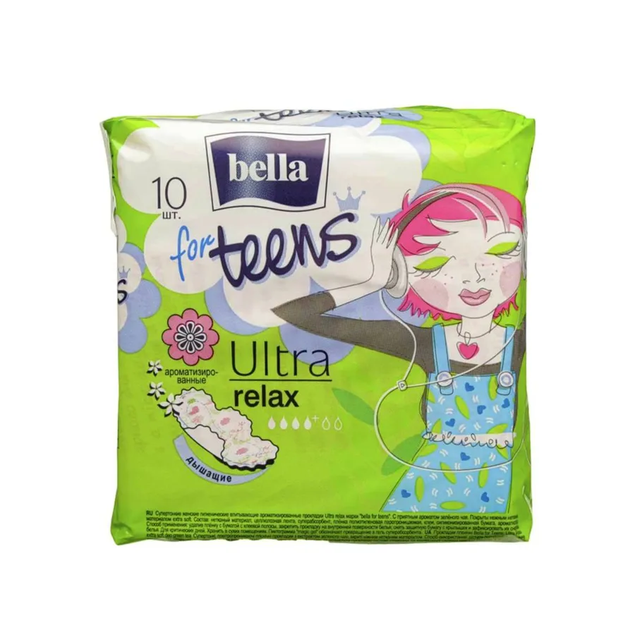 Прокладки гигиенические Bella Teens Ultra relax deo, 4 капли из 6, 10шт