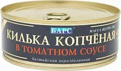 Килька БАРС балтийская копченая в т/с ж/б ключ 250г