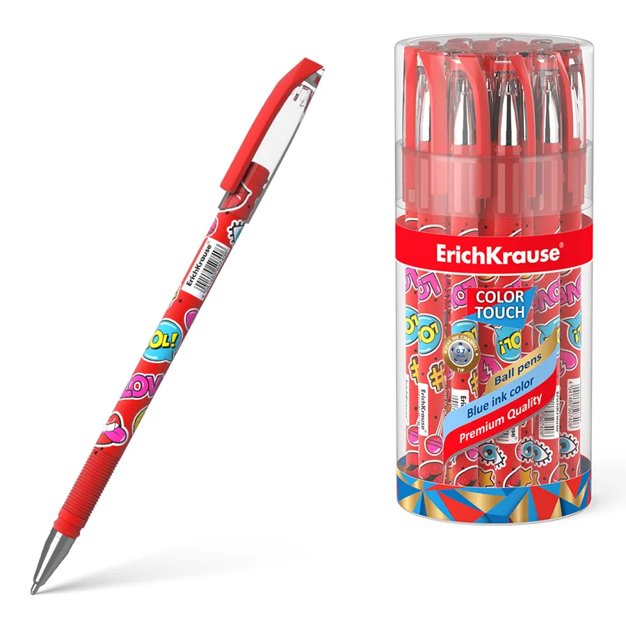 Ручка шариковая синяя ErichKrause ColorTouch Sweet love 50740