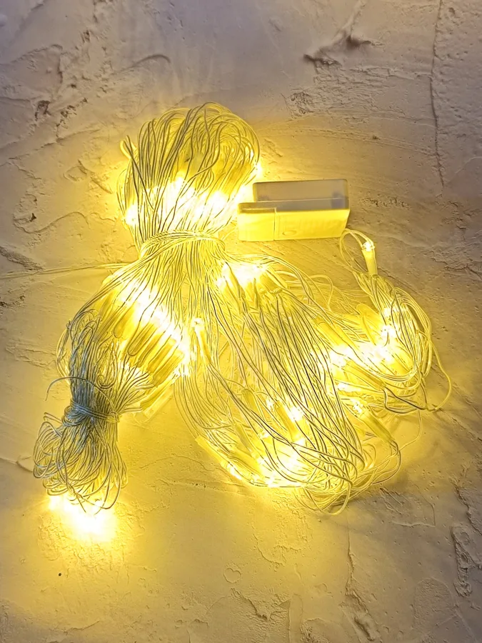 Гирлянда электрическая Сетка, 3х2м, 192 LED-лампы, 8 режимов, желтый свет