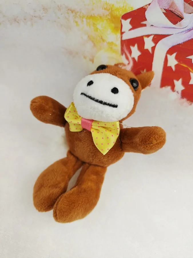 Игрушка мягкая Jile Toys Брелок лошадка с бантом, 12см