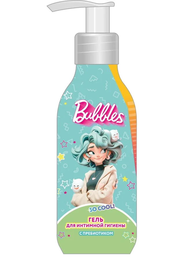 Гель для интимной гигиены Bubbles, с пребиотиком, детский, 250 мл
