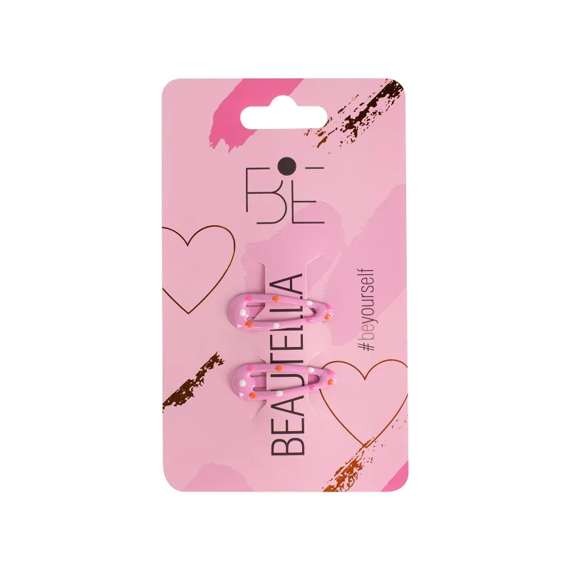 Зажим для волос BEAUTELLA Принцесса 3,0см 2шт. арт. KBH- 67 (СDHA-HCL-02-01-pink2)