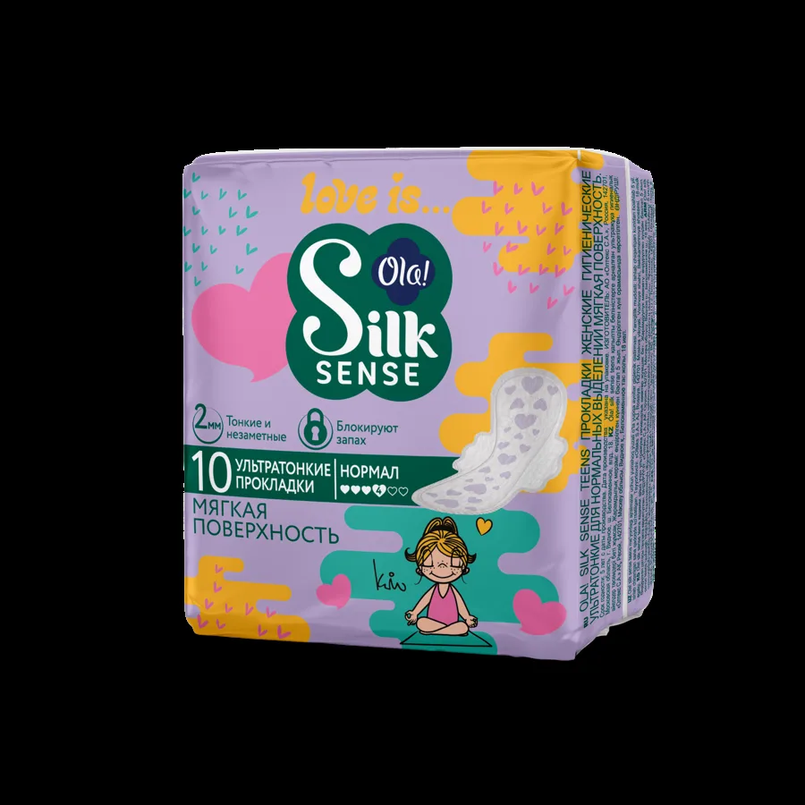 Женские гигиенические прокладки Ola! Silk sense Teens, ультратонкие, мягкая поверхность, 10шт