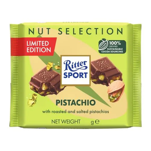 Шоколад молочный Ritter Sport с фисташкой 100г