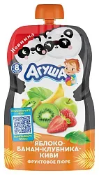 Пюре АГУША яблоко банан клубника киви м/у 90г