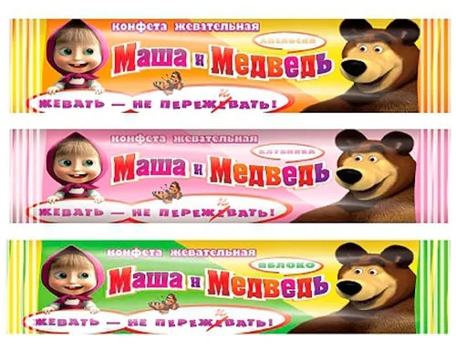 ЭВР Жевательная конфета Маша и Медведь/Миньоны 11г