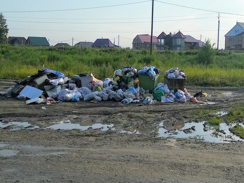 Ремонт мусоровозов привел к большому скоплению отходов в Томском районе